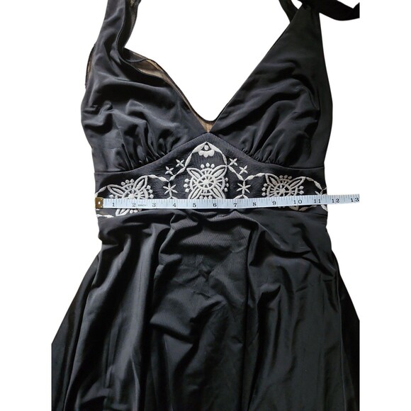 Vintage Heart Moon Star 90s Babydoll Halter Dress Juniors XS Black Fairy Grunge - Picture 9 of 10